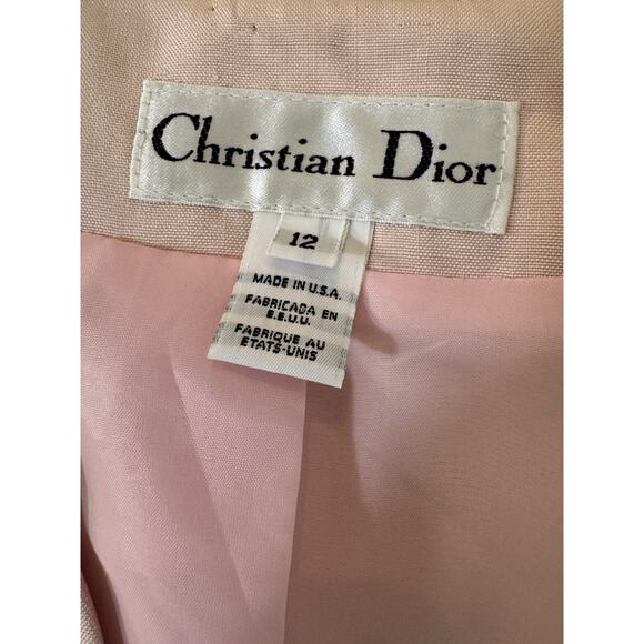 Vintage Christian Dior Baby Pink Blush Blazer Mother Pearl Buttons The Suit 80s - Picture 6 of 16